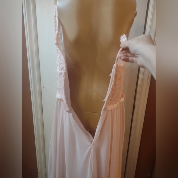 David's bridal women's size 14 light pink prom formal wedding dress - Picture 4 of 9